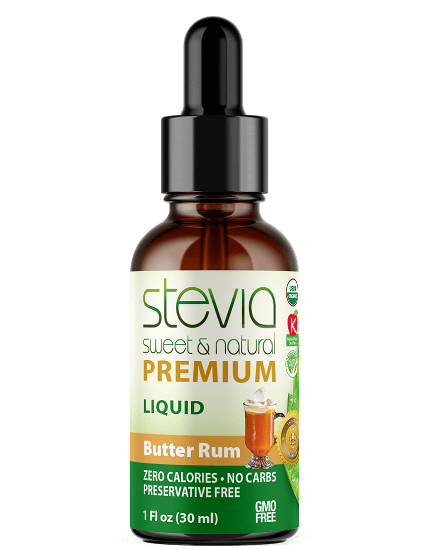 Butter Rum Stevia Liquid Drops. Organic Stevia Sweetener. Natural Stevia Extract. Best Sugar Substitute, 100% Pure Extract, All Naturally Sweet, Non Bitter, Zero Calorie, 0 Carbs, Gluten-Free, Non-GMO, Diabetic & Keto Friendly