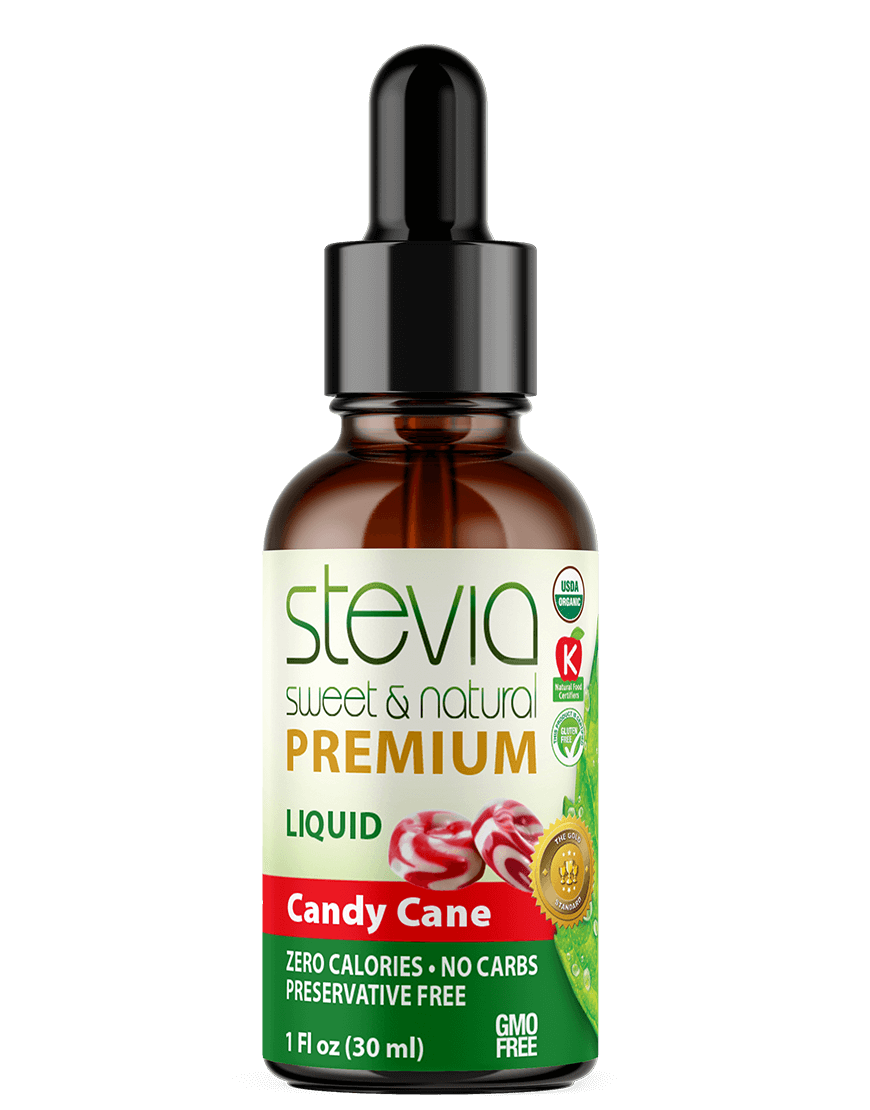Candy Cane Stevia Liquid Drops. Organic Stevia Sweetener. Natural Stevia Extract. Best Sugar Substitute, 100% Pure Extract, All Naturally Sweet, Non Bitter, Zero Calorie, 0 Carbs, Gluten-Free, Non-GMO, Diabetic & Keto Friendly