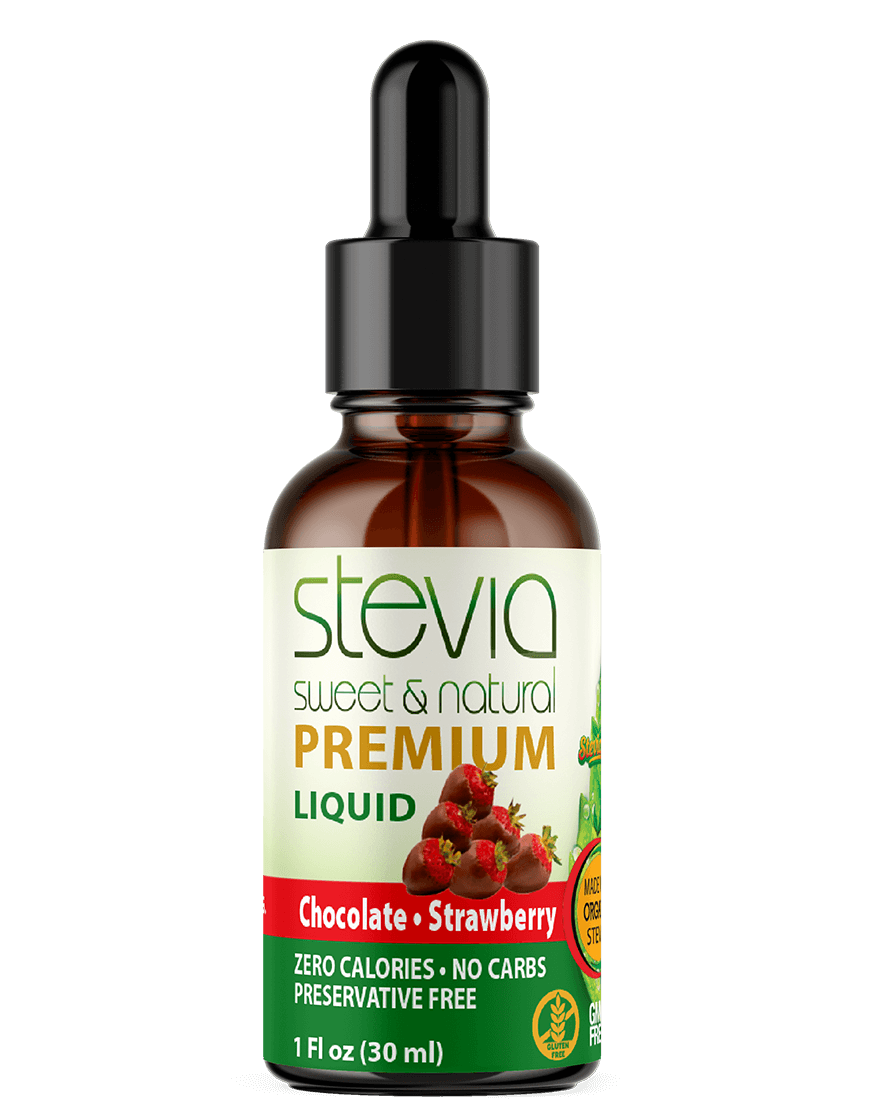 Chocolate Strawberry Stevia Liquid Drops Premium Quality Organic Stevia. 100% Pure Extract, 0 Calorie, 0 Carbs, Non-GMO, Diabetic & Keto Friendly
