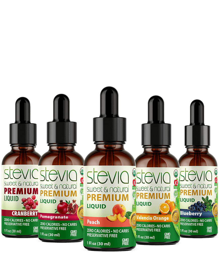 Exotic Fruits Bundle Stevia Liquid Drops. Organic Stevia Sweetener. Natural Sweet, Best Sugar Substitute, Zero Calorie, Non-GMO, Diabetic & Keto Friendly