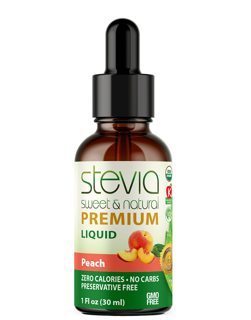 Peach Stevia Liquid Drops. Organic Stevia Sweetener. Natural Stevia Extract. Best Sugar Substitute, 100% Pure Extract, All Naturally Sweet, Non Bitter, Zero Calorie, 0 Carbs, Gluten-Free, Non-GMO, Diabetic & Keto Friendly