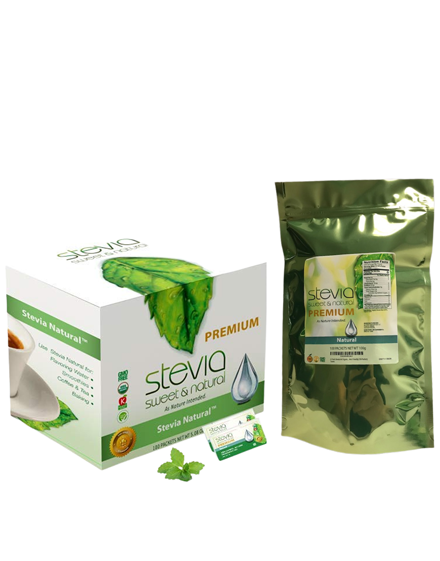 Natural Organic Stevia Packets Powder. All-Natural Stevia Sweetener, Best Sugar Substitute, 100% Pure Stevia. Zero Calories, Diabetic & Keto Friendly ( Package May Vary )