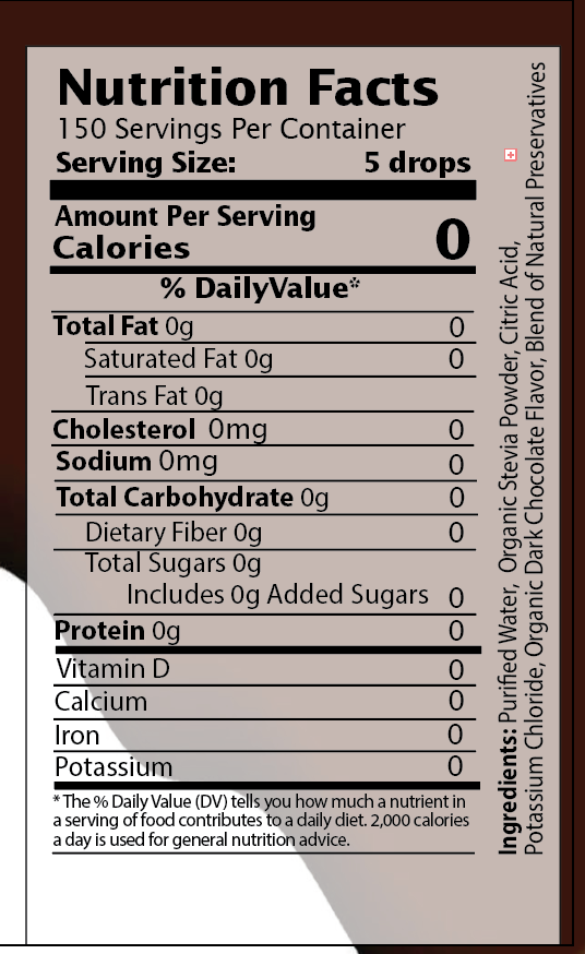 Dark Chocolate Stevia Liquid Drops Premium Quality Organic Liquid Stevia Sweetener. Best Sugar Substitute, 100% Pure Extract, All Naturally Sweet, Non Bitter, 0 Calorie, Non-GMO, Diabetic & Keto Friendly