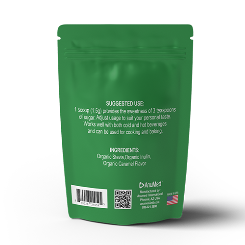 Caramel Delicioso Stevia Powder - Resealable Zip Lock Pouch.  All-Natural Sweet, O Carbs, 0 kcal, No Sugar Added, Diabetic and Keto-Friendly.