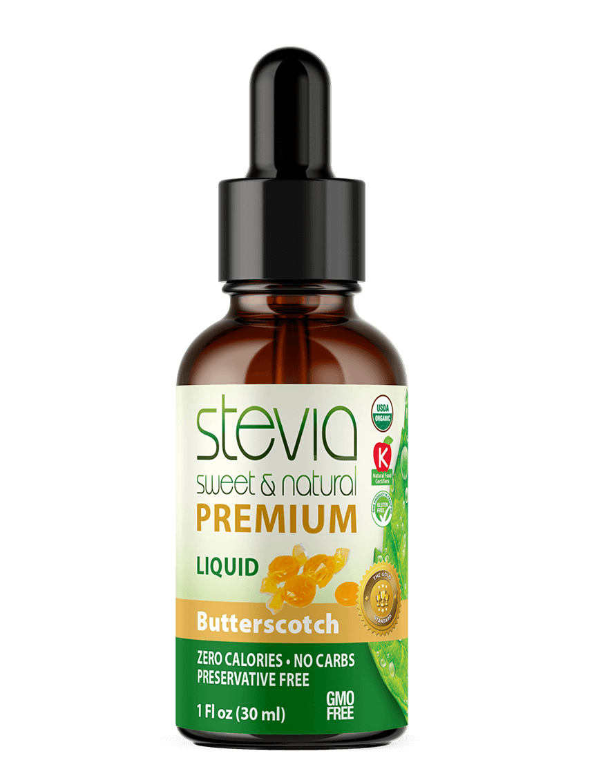 Butterscotch Stevia Liquid Drops. Premium Quality & Organic Liquid Stevia Sweetener. Best Sugar Substitute, 100% Pure Extract, All Naturally Sweet, Non Bitter, Zero Calorie, 0 Carbs, 0 Sugar Added, Gluten Free, Non-GMO, Diabetic & Keto Friendly