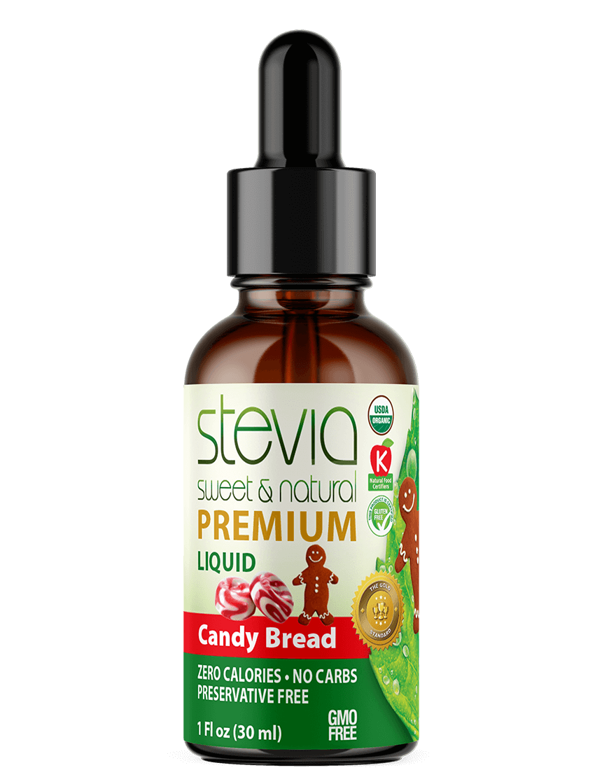 Candy Bread Stevia Liquid Drops. Organic Stevia Sweetener. Natural Stevia Extract. Best Sugar Substitute, 100% Pure Extract, All Naturally Sweet, Non Bitter, Zero Calorie, 0 Carbs, Gluten-Free, Non-GMO, Diabetic & Keto Friendly