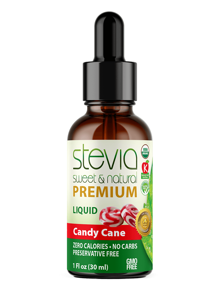 Candy Cane  Stevia Liquid Drops. Organic Stevia Sweetener. Natural Stevia Extract. Best Sugar Substitute, 100% Pure Extract, All Naturally Sweet, Non Bitter, Zero Calorie, 0 Carbs, Gluten-Free, Non-GMO, Diabetic & Keto Friendly