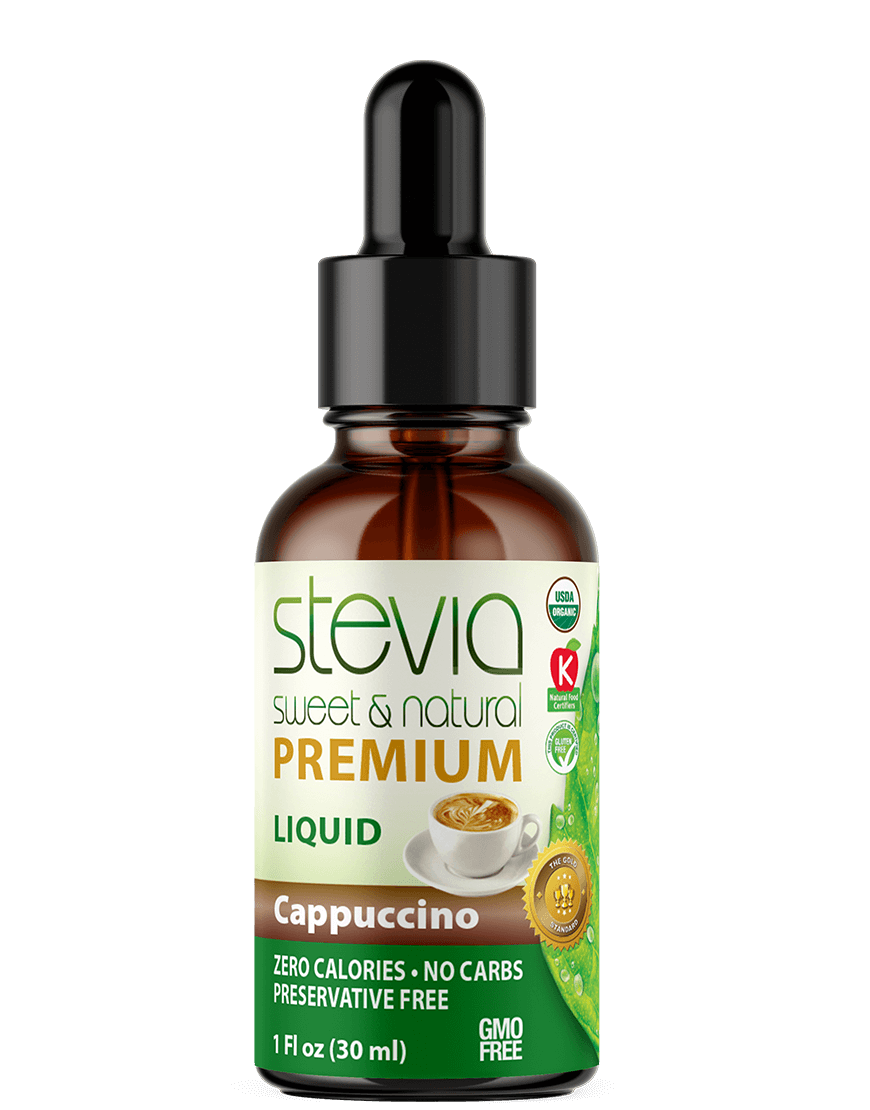 Cappuccino Stevia Liquid Drops. Organic Stevia Sweetener. Natural Stevia Extract. Best Sugar Substitute, 100% Pure Extract, All Naturally Sweet, Non Bitter, Zero Calorie, 0 Carbs, Gluten-Free, Non-GMO, Diabetic & Keto Friendly