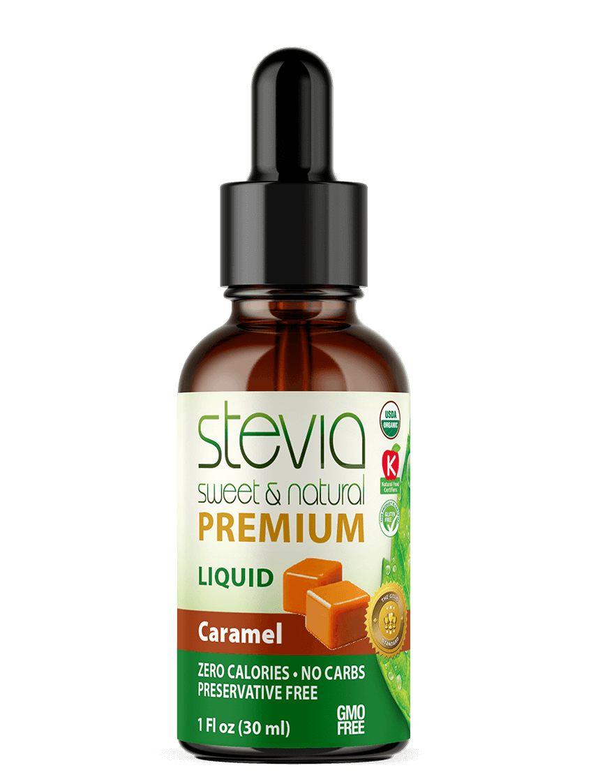 Caramel Stevia Liquid Drops. Premium Quality & Organic Liquid Stevia Sweetener. Best Sugar Substitute, 100% Pure Extract, All Naturally Sweet, Non Bitter, Zero Calorie, 0 Carbs, 0 Sugar Added, Gluten Free, Non-GMO, Diabetic & Keto Friendly