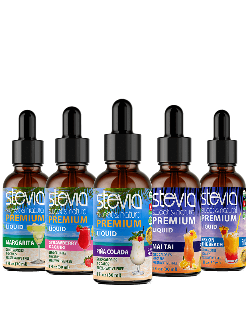 Cocktails Lovers Bundle Stevia Liquid Drops. 100% Organic Stevia Sweetener, Naturally Sweet, Zero Calorie, 0 Carbs, Non-GMO, Diabetic & Keto Friendly.