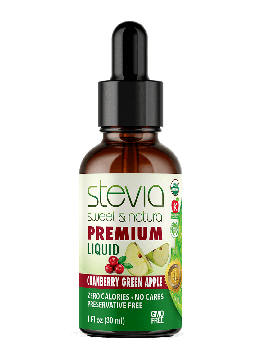 Cranberry Green Apple Stevia Liquid Drops. Organic Stevia Sweetener. Natural Stevia Extract. Best Sugar Substitute, 100% Pure Extract, All Naturally Sweet, Non Bitter, Zero Calorie, 0 Carbs, Gluten-Free, Non-GMO, Diabetic & Keto Friendly