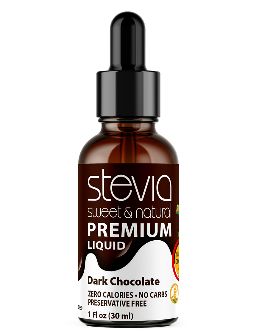 Dark Chocolate Stevia Liquid Drops Premium Quality Organic Liquid Stevia Sweetener. Best Sugar Substitute, 100% Pure Extract, All Naturally Sweet, Non Bitter, 0 Calorie, Non-GMO, Diabetic & Keto Friendly