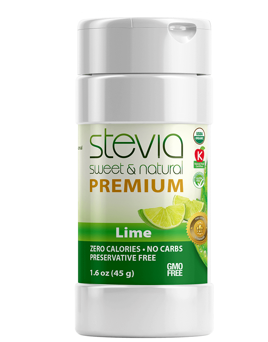Lime Stevia Powder Shaker. Organic Stevia Sweetener. Naturally Sweet, 100% Pure Stevia, Zero Calorie, 0 Carbs, Diabetic & Keto-Friendly (1.6oz) 45g