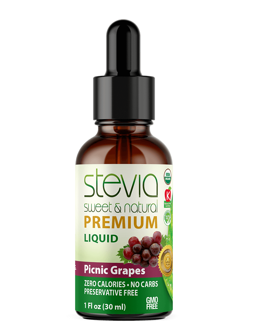 Picnic Grapes Stevia Liquid Drops. Organic Stevia Sweetener. Natural Stevia Extract. Best Sugar Substitute, 100% Pure Extract, All Naturally Sweet, Non Bitter, Zero Calorie, 0 Carbs, Gluten-Free, Non-GMO, Diabetic & Keto Friendly