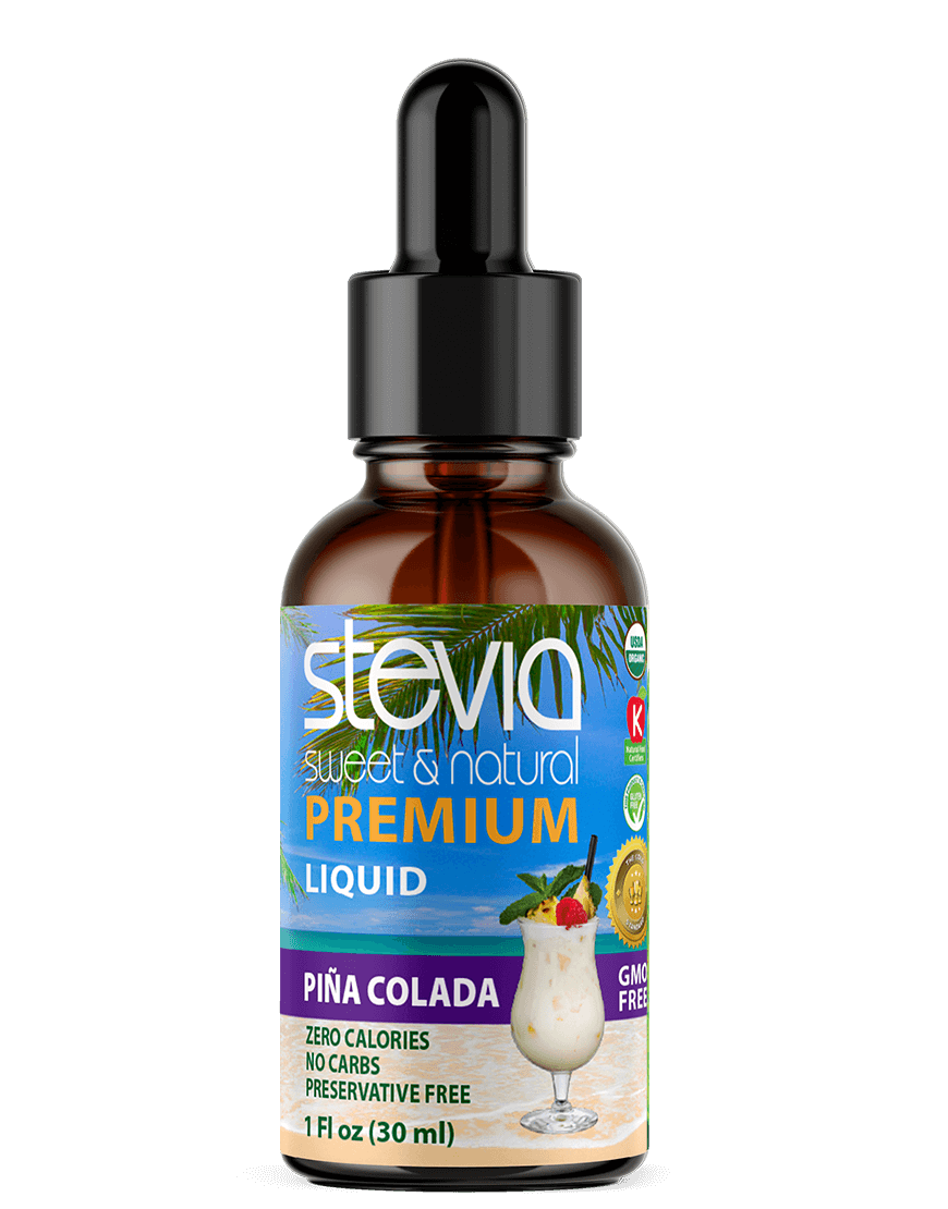 Piña Colada Stevia Liquid Drops. Premium & Organic Liquid Stevia Sweetener. Best Sugar Substitute, 100% Pure Extract, All Naturally Sweet, Non Bitter, 0 Calorie, Non-GMO, Diabetic & Keto Friendly