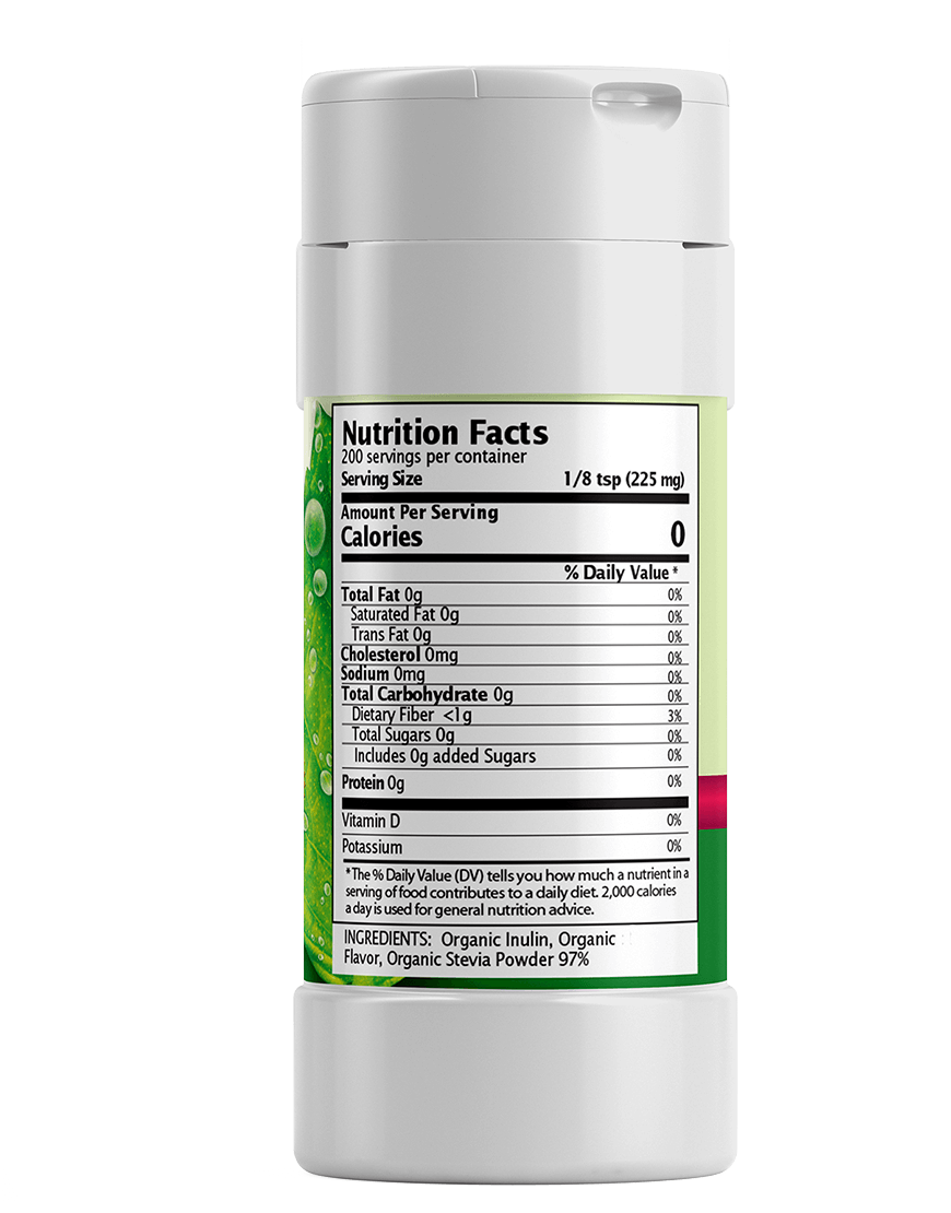 Pomegranate Stevia Powder Shaker. Organic Stevia Sweetener. 100% Pure & Naturally Sweet, Zero Calorie, 0 Carbs, Diabetic & Keto-Friendly (1.6oz) 45g