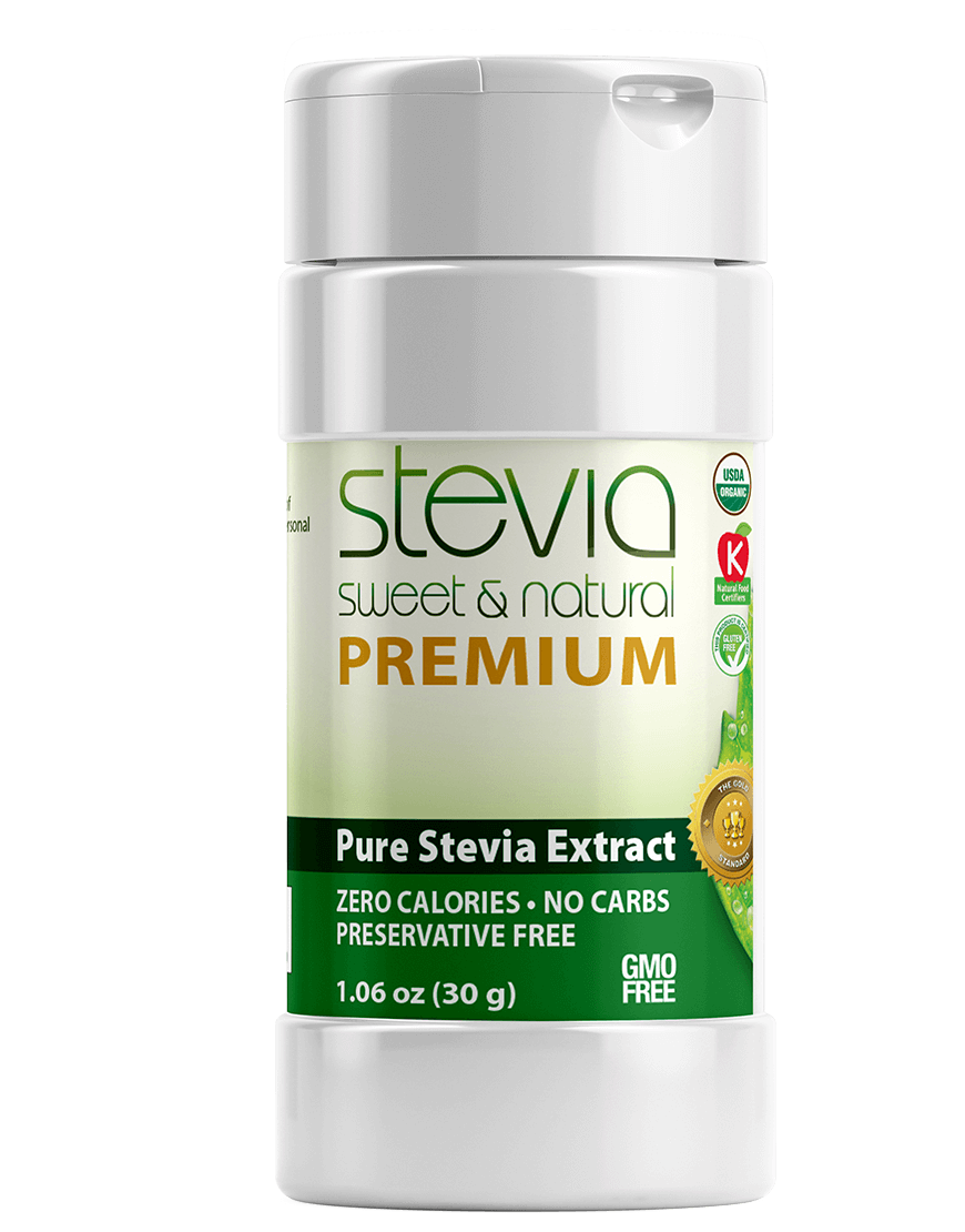 Pure Stevia Extract Powder Shaker. 100% Organic Stevia Sweetener. Pure & Naturally Sweet, Zero Calorie, 0 Carbs, Diabetic & Keto-Friendly (1.6oz) 45g