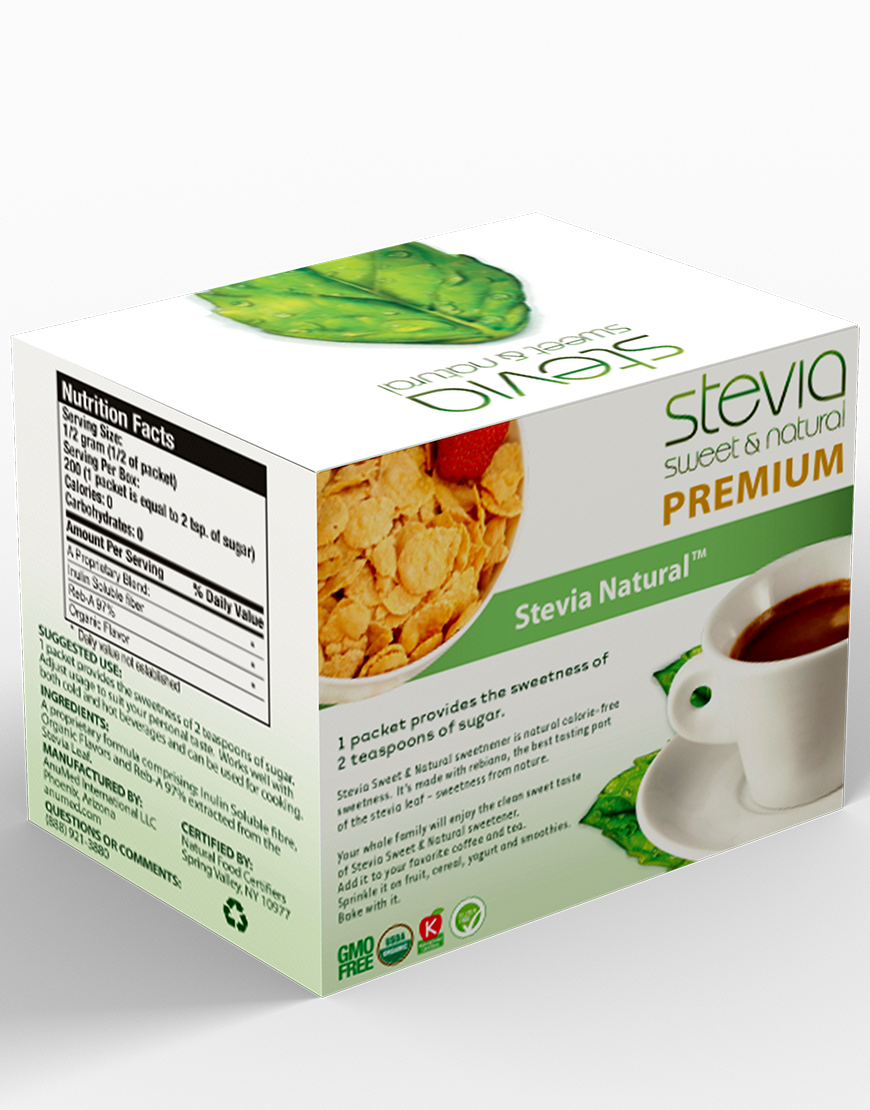 Natural Organic Stevia Packets Powder. All-Natural Stevia Sweetener, Best Sugar Substitute, 100% Pure Stevia. Zero Calories, Diabetic & Keto Friendly ( Package May Vary )