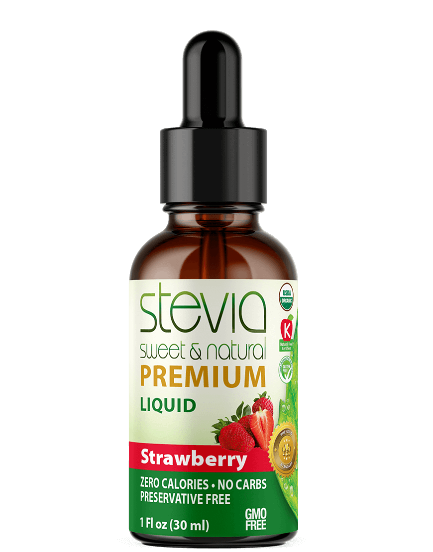 Strawberry Stevia Liquid Drops. Organic Stevia Sweetener. Natural Stevia Extract. Best Sugar Substitute, 100% Pure Extract, All Naturally Sweet, Non Bitter, Zero Calorie, 0 Carbs, Gluten-Free, Non-GMO, Diabetic & Keto Friendly
