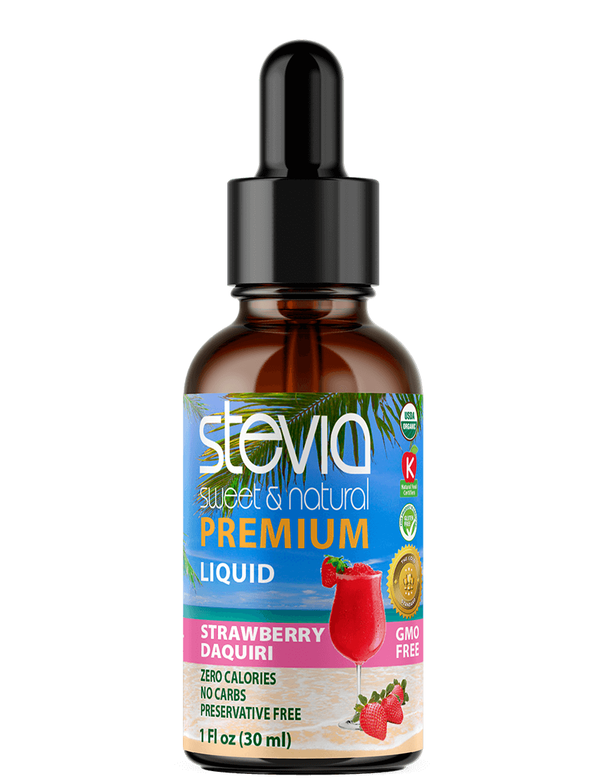 Strawberry Daiquiri Stevia Liquid Drops. Organic Stevia Sweetener. Natural Stevia Extract. Best Sugar Substitute, 100% Pure Extract, All Naturally Sweet, Non Bitter, Zero Calorie, 0 Carbs, Gluten-Free, Non-GMO, Diabetic & Keto Friendly
