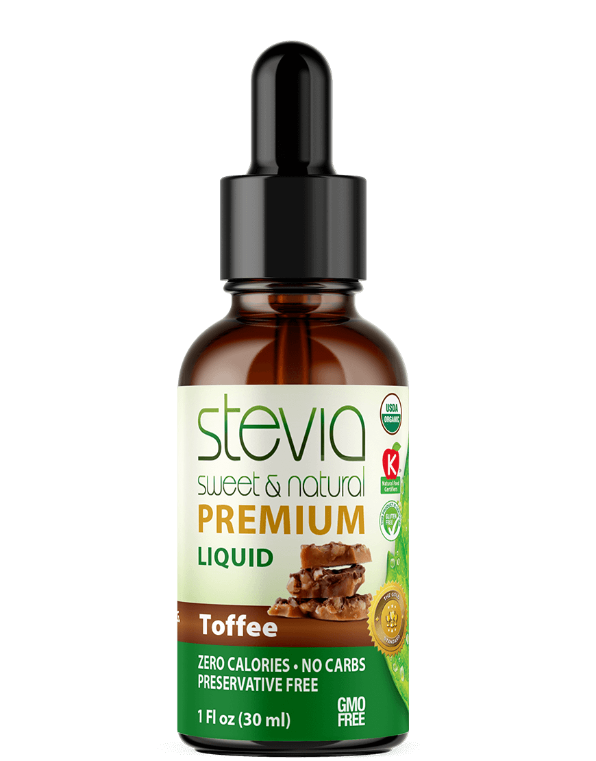Toffee Stevia Liquid Drops. Organic Stevia Sweetener. Natural Stevia Extract. Best Sugar Substitute, 100% Pure Extract, All Naturally Sweet, Non Bitter, Zero Calorie, 0 Carbs, Gluten-Free, Non-GMO, Diabetic & Keto Friendly