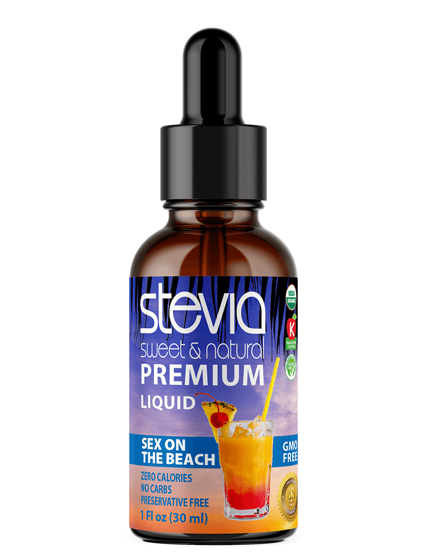Sex On The Beach Stevia Liquid Drops. Organic Stevia Sweetener. Natural Stevia Extract. Best Sugar Substitute, 100% Pure Extract, All Naturally Sweet, Non Bitter, Zero Calorie, 0 Carbs, Gluten-Free, Non-GMO, Diabetic & Keto Friendly